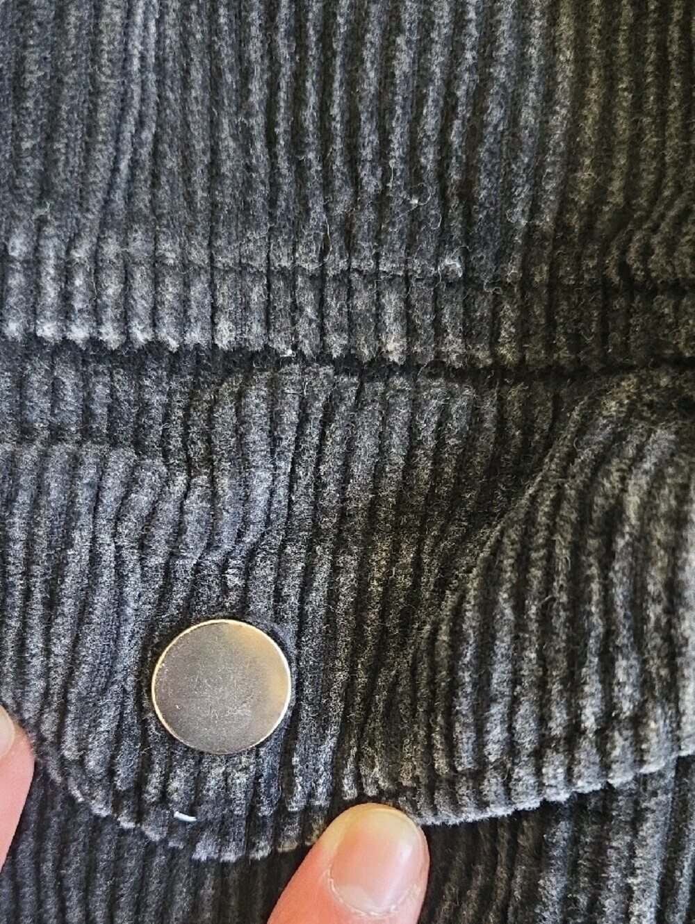 Men's Black Corduroy Button-Up Jacket - Classic Workwear Style - Picture 4 of 6